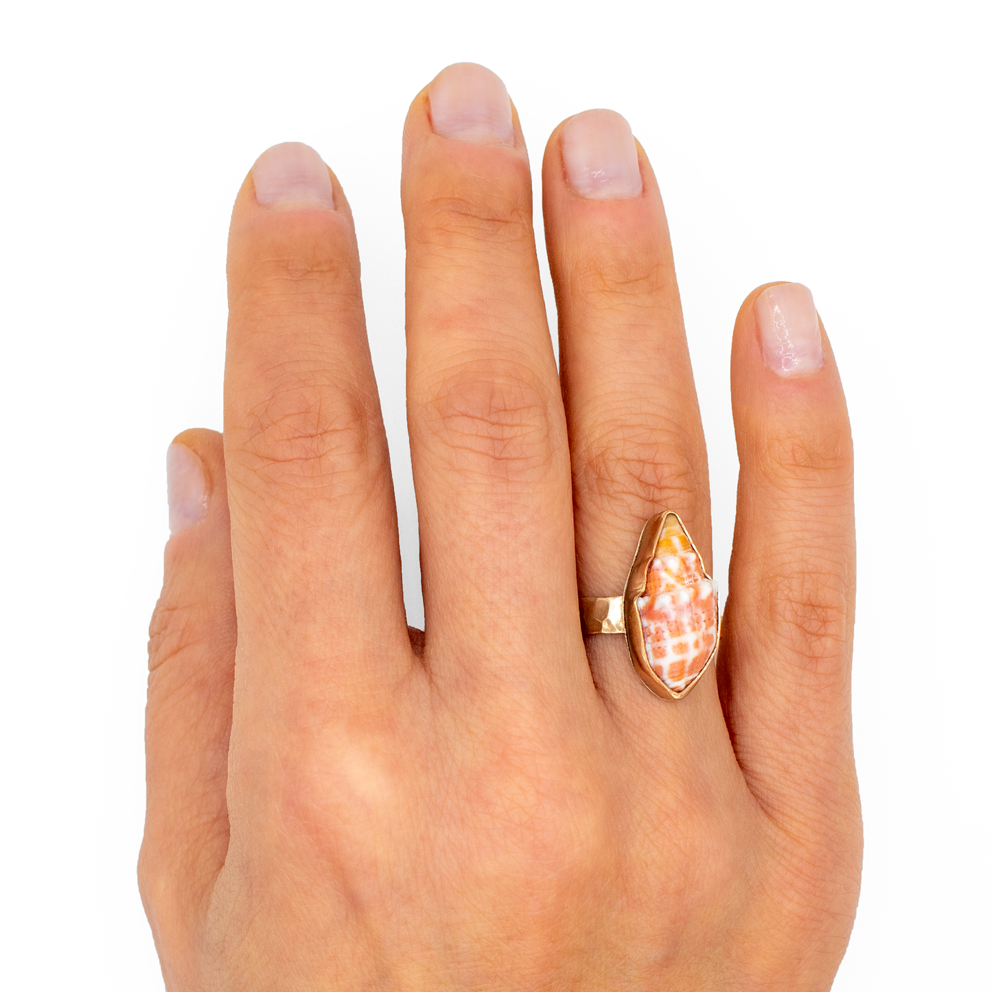 Hawaiian Orange Miter Shell Ring