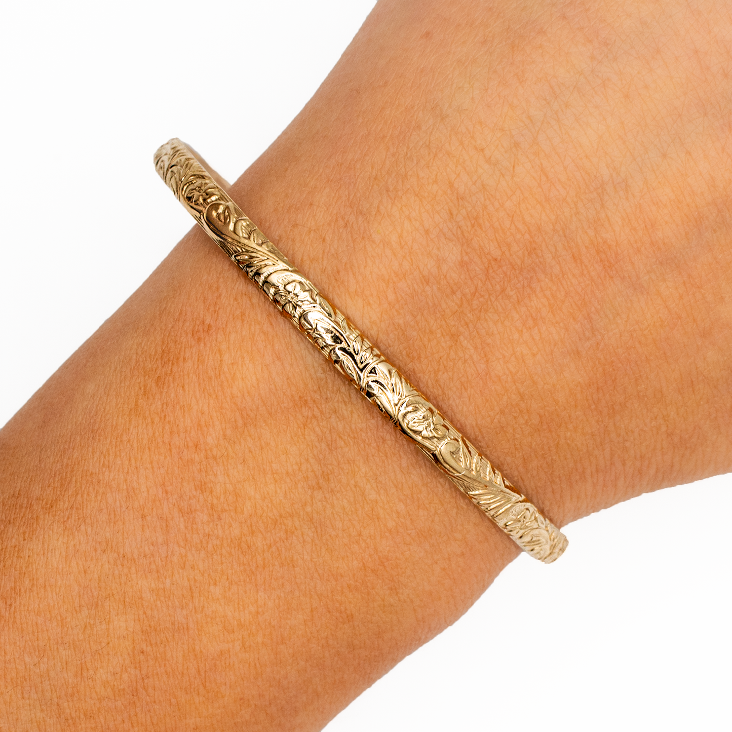 Hawaiian Flower Gold Cuff